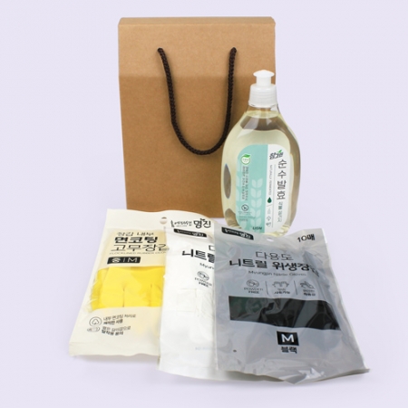 참그린 주방세제500ml + 면코팅고무장갑 + 니트릴장갑 2장 #2