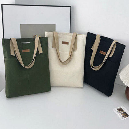 지퍼에코백 무지캔버스백 보조가방 교회가방 학원가방 단체가방 #2