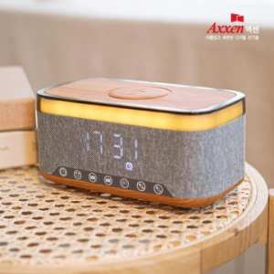 액센 BS53 우드 고속무선충전 화이트 노이즈 무드 블루투스스피커