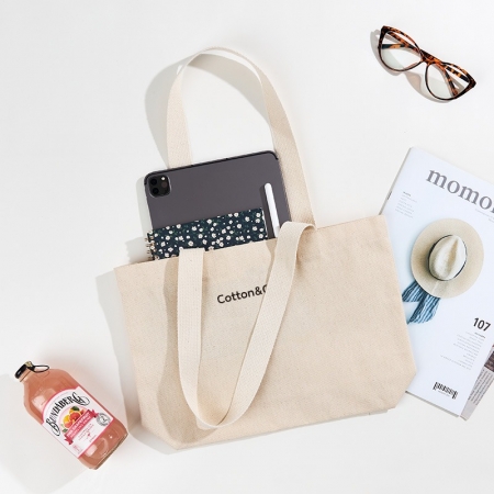 코튼앤코 커스텀 가로형 에코백 36x25x8  // 국내 제작형 #3