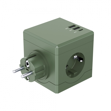 에코너 MT01 플러그형 큐브 멀티탭 4000W 고용량 3구, C타입포트, USB포트 #3