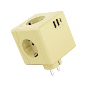 에코너 MT01 플러그형 큐브 멀티탭 4000W 고용량 3구, C타입포트, USB포트