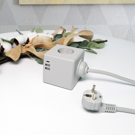 에코너 MT03 전선형 3M 큐브 멀티탭 4000W 고용량 3구, C타입포트, USB포트 #8