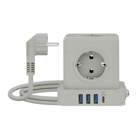 에코너 MT04 전선형 1.8M 큐브 멀티탭 4000W 고용량 5구, C타입포트, USB포트 #4