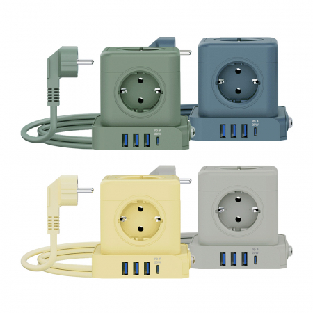 에코너 MT04 전선형 1.8M 큐브 멀티탭 4000W 고용량 5구, C타입포트, USB포트 #2