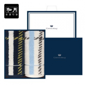 송월 카운테스마라 30수 선염 체크라인 200g 2매입세트