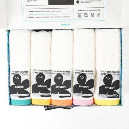 브룸피 뱀부 수건 타월 5개입 선물세트 화이트 #2