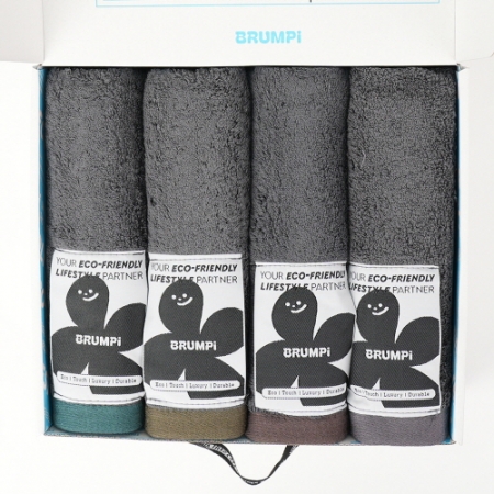 브룸피 뱀부 그레이 수건 타월 4개입 선물세트 #2