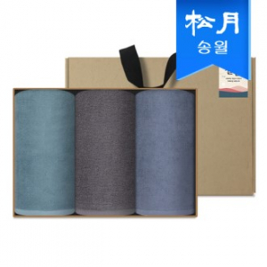 [송월타올] 명절 설날 새해 신년 타올 수건 크라프트세트 항균무지 3P+스티커 기념수건 답례품