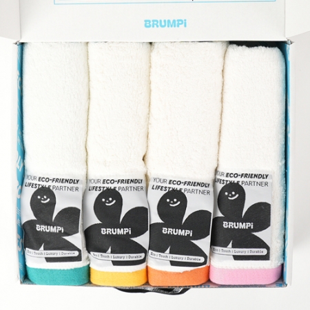 브룸피 뱀부 수건 타월 4개입 선물세트 화이트