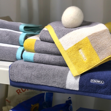 [송월타올] 컬러웨이 코마사 180g 선염 세면타올 2매 선물세트, 쇼핑백 기념수건 답례품 #4