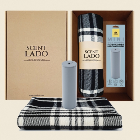 센트라도 국산 항공담요+원통형 휴대용 손난로 보조배터리 세트 #3