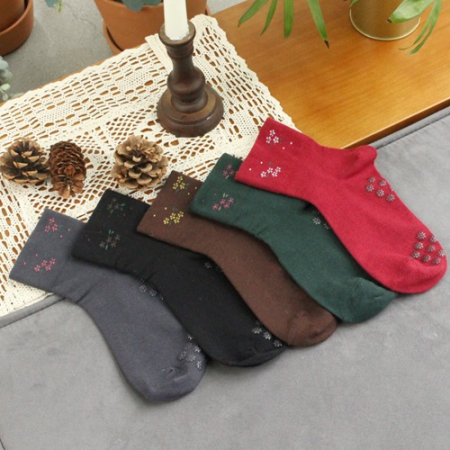 꽃무늬 무압박 논슬립양말 jw // 국산 #2