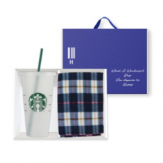 스타벅스 리유저블 벤티컵 무릎담요 1P 색상랜덤 손잡이 기프트박스 세트