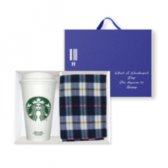 스타벅스 리유저블 그란데컵 무릎담요 1P 색상랜덤 손잡이 기프트박스 세트
