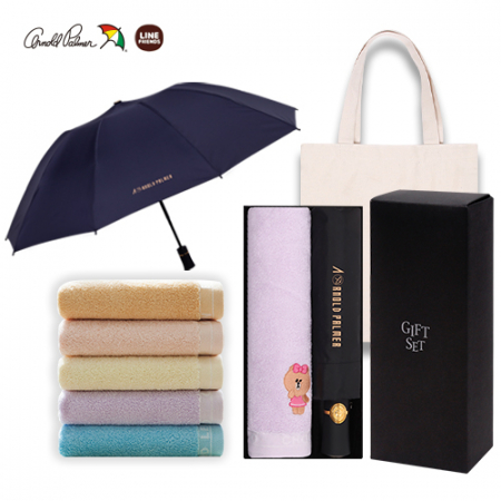 아놀드파마 3단전자동반대로우산 라인40수코마사타올세트 #2