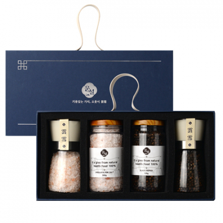 운설 204 히말라야 핑크솔트 블랙페퍼 선물세트 히말라야 핑크소금 히말라야솔트 블랙페퍼 통후추 그라인더 리필소금 명절선물 추석선물 기념품 답례품 근로자의날 소금선물세트 #3