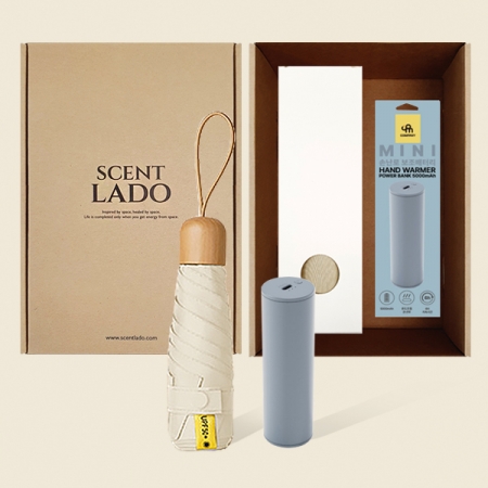 센트라도 캡슐우드 우양산 + 원통형 휴대용 손난로 보조배터리 세트 #3