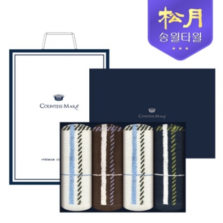 [송월타올] 카운테스라마 체크40 200g 4P 타올세트 #2
