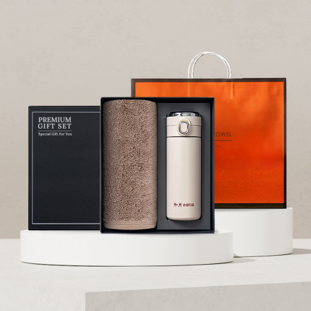 [송월타올] 아파트40수 고급타올&원터치 온도계텀블러 기프트세트 #2