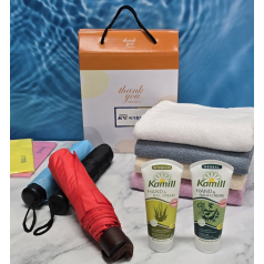 독일 카밀 핸드크림+ 송월 타올+ 3단 우산( 송월타월, 답례품 선물세트