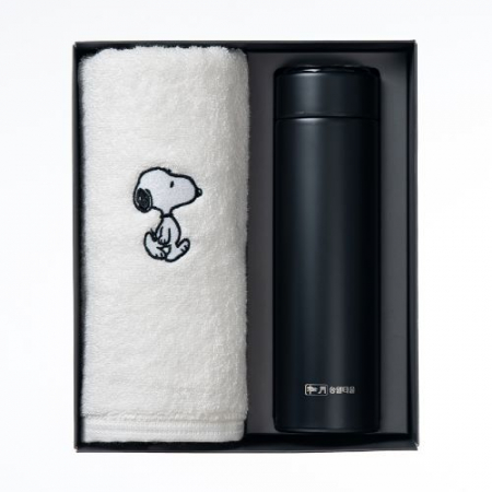 더카인드 프리미엄 송월 스누피 리버40 1P + 스마트온도텀블러 500ml 1P 세트 #4
