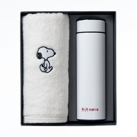 더카인드 프리미엄 송월 스누피 리버40 1P + 스마트온도텀블러 500ml 1P 세트 #6