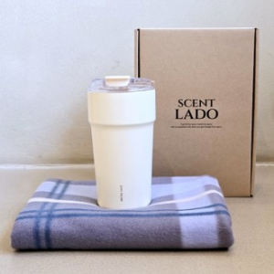 센트라도 패턴담요+락앤락 메트로카페세라믹텀블러 500ml 세트
