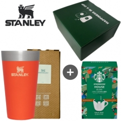 스탠리 파인트컵 오렌지 스타벅스 커피 선물세트