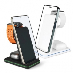 3IN1 무선충전,15W, 스마트폰,워치,이어폰 충전 멀티충전기