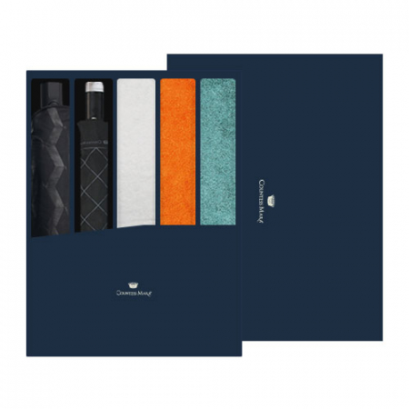 송월 타월우산세트 L (솔리드뱀부 200g 타월3 + CM 3단 큐브 완자동 우산1 + CM 2단 다이아라인 우산1) #2