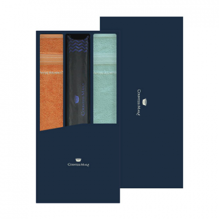 송월 타월우산세트 J (CM 스티치헤링본40 타월2 + CM 2단 빗살보더 우산1) #2