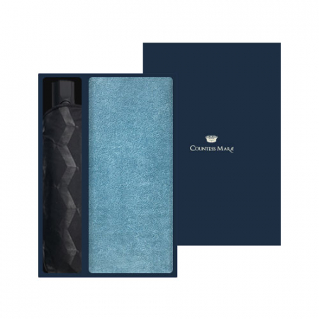 송월 타월우산세트 D (40수 180g 타월1 + CM 3단 큐브 완자동 우산1) #2