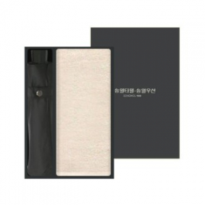 송월 타월우산세트 B (라이트무지40 타올1 + 3단 컬러무지 우산1)