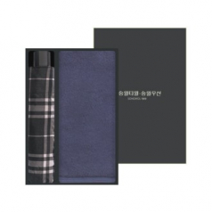 송월 타월우산세트C (헤비무지40 타월1 + 3단 모던체크 우산1)