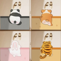 귀여운 애니멀 발매트 동물 뒷모습 빵댕이 쿠션 러그 매트 마H15