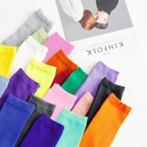 골지 컬러 무지여성양말