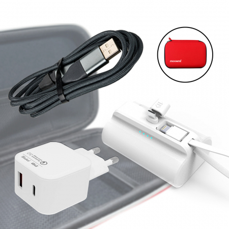 팝폰 여행용 파우치 선물 세트 대용량 도킹형 보조배터리 2in1초고속충전 케이블(60w) CS54 #3