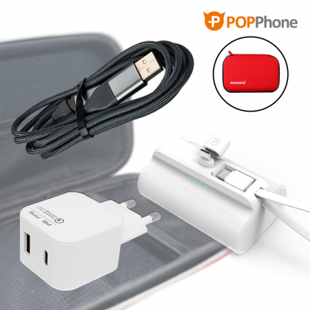 팝폰 여행용 파우치 선물 세트 대용량 도킹형 보조배터리 2in1초고속충전 케이블(60w) CS54 #2