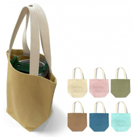 캔버스 텀블러 에코백 손가방 컬러풀 무지 드링크백 캐리어 컵홀더 테이크아웃 #2