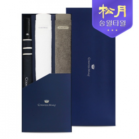 송월 40수 포인트40 타올 200g + CM 2단 폰지 바이어스 우산 3P 콤보세트 #2