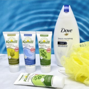 (카밀 핸드크림 로션+ 도브 바디워시+ 샤워볼) 선물세트/ 판촉 답례