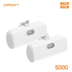 드리온 도킹형 LCD 미니 보조배터리 5000mAh C타입, 8핀택1