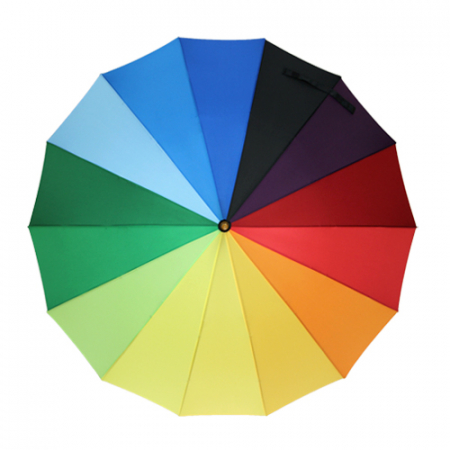 발렌타인 55x14 자동 무지개 레인보우 곡자무지 나무손잡이 곡자 장우산 #6