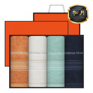 송월타올 CM 스티치 헤링본40 타올 4매 고급세트