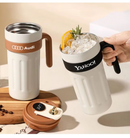 LED 온도계 텀블러 + 타올 수건 행주, 보온 보냉 스텐 텀블러 650ml 머그컵 판촉 선물 사은품 답례품 기념품 머그, 돌잔치 등산 #3