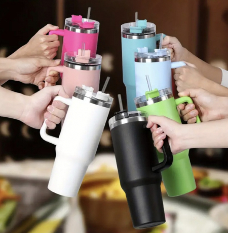 LED 온도계 텀블러+ 타올 수건 행주, 보온 보냉 스텐 텀블러 1200ml 머그컵, 판촉 선물 사은품 답례품 기념품 머그, 돌잔치 등산 #3