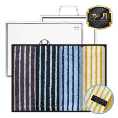 송월타올 호텔 스트라이프솔리드44 타올 4매 고급세트