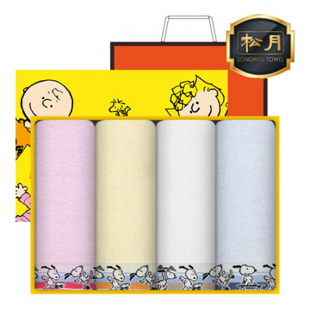 송월타올 스누피 보드36 타올 4매 고급세트 #2