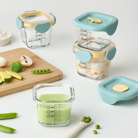 락앤락 리틀럽 디어 이유식 정사각260ml 4P혼합세트 #7